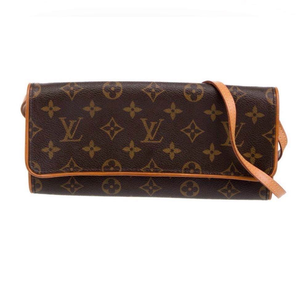 Louis Vuitton Monogram Fold-Over Clutch in Brown and Tan